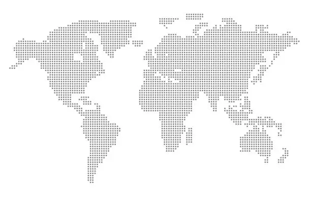 Photo of Abstract dotted world map.