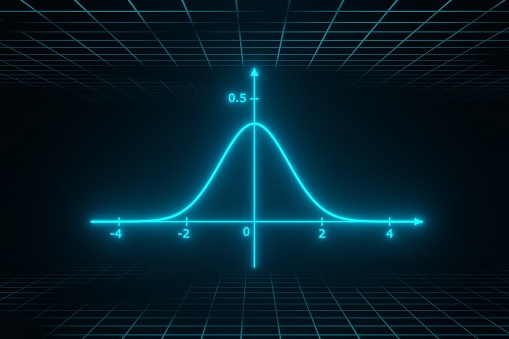 Normal Discuption Graph Normal Distribution Graph In Cyber Space With Grid Stock Photo ...