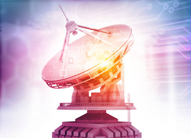 istock Satellite dish antenna receiving signals 1204149564