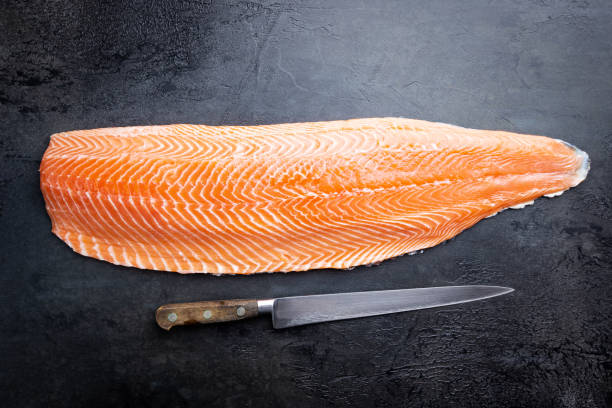 istock Raw salmon or trout sea fish 1204150845