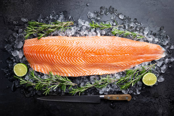 istock Raw salmon or trout sea fish 1204150867