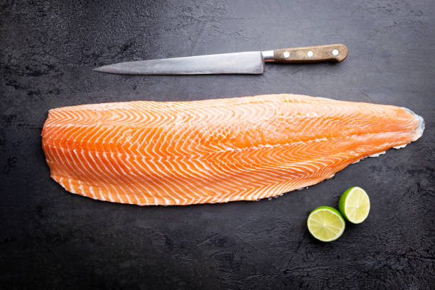 istock Raw salmon or trout sea fish 1204150888