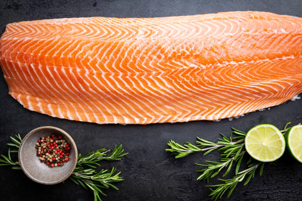 istock Raw salmon or trout sea fish 1204150924