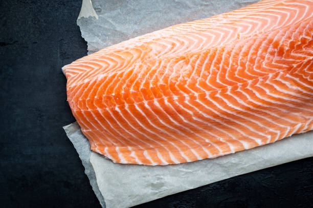 istock Raw salmon or trout sea fish 1204150930