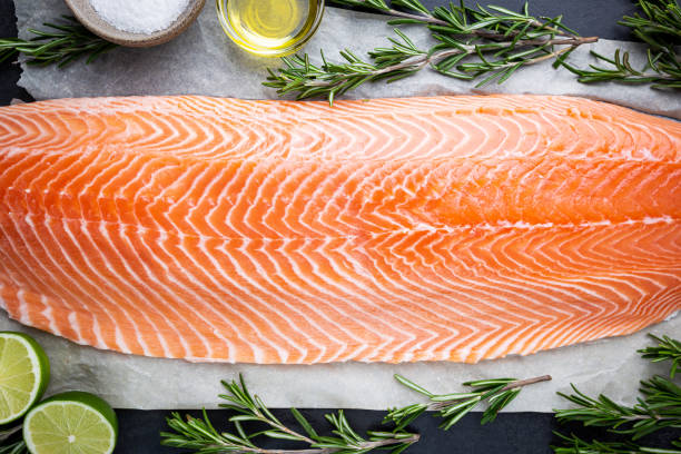 istock Raw salmon or trout sea fish 1204150937