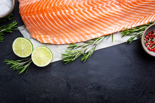 istock Raw salmon or trout sea fish 1204150950