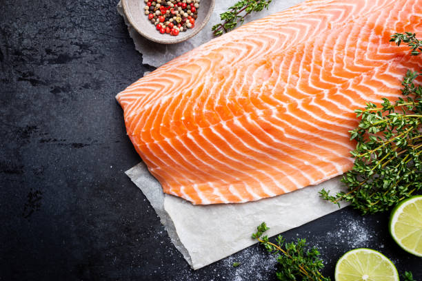 istock Raw salmon or trout sea fish 1204150978