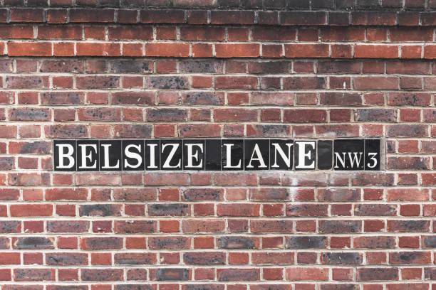 istock Belsize Lane name sign, London 1204152196