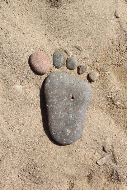 istock Foot designed with stones on the beach 1204154326