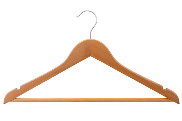 istock Wooden hanger isolated on white background 1204155404