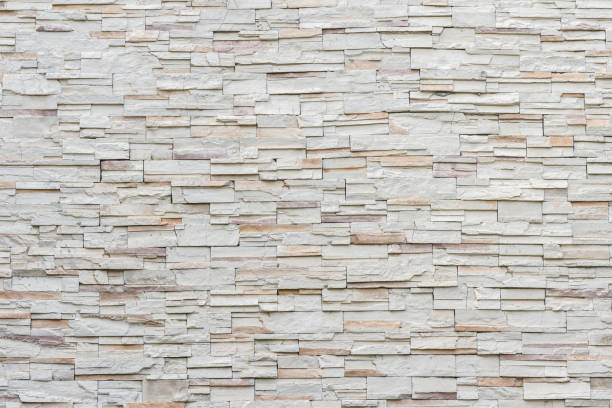 white modern stone brick wall surface texture background stock photo