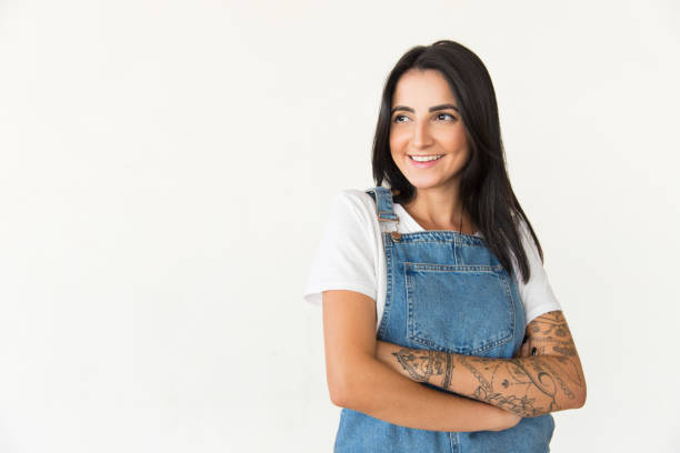 istock Content woman smiling and looking away 1204158323