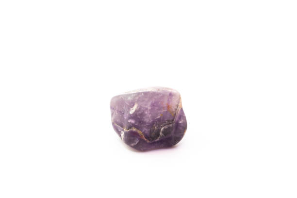 istock Beautiful mineral amethyst isolated on white background 1204159310
