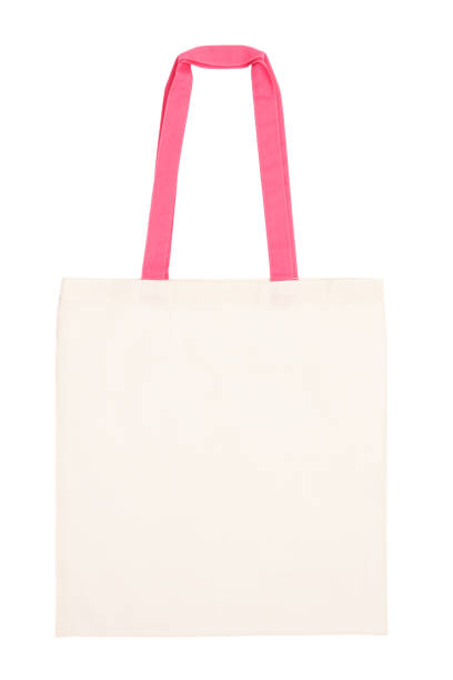 istock Fabric tote bag with pink handle isolated on white background 1204160105
