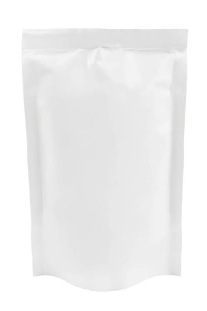 istock Blank plastic pouch with batcher isolated on white background 1204160108