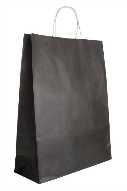 istock Slightly used black paper bag 1204160186