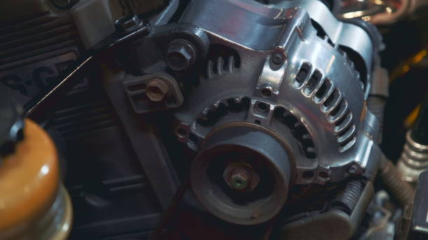 istock Close-up of retro car electric generator 1204162393