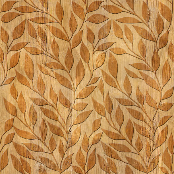 istock Citrus leaves - Pattern of the decorative background - wood texture - seamless texture 1204163319