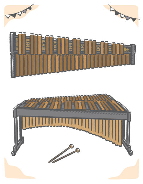 Marimba isolated on white Marimba isolated on white. Vector illustration. marimba stock illustrations