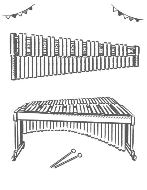 Marimba isolated on white Marimba isolated on white. Vector illustration. marimba stock illustrations