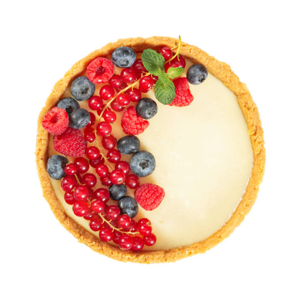 istock Cheesecake with fresh red currants, blueberries, raspberries and mint leaves 1204167254