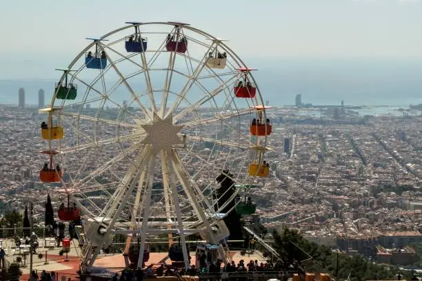 Panoramic view of the city of Barcelona from Mount Tibidabo