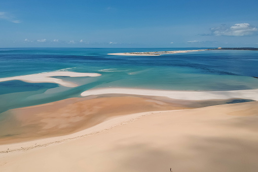 breathtaking sandbanks on an island with turquoise water in Bazaruto Archipelago, Mozambique