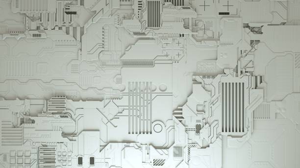 istock Background of 3D Circuits and Technological Materials. Future Themed Background. 1204173127