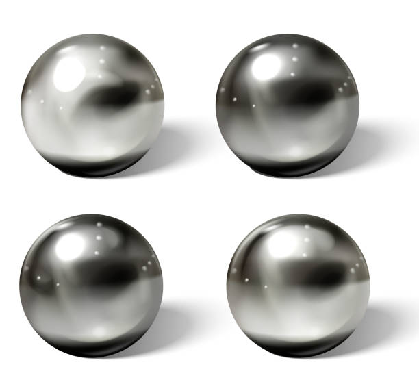 istock Realistic metal balls. Steel, chrome 3D spheres. 1204174327