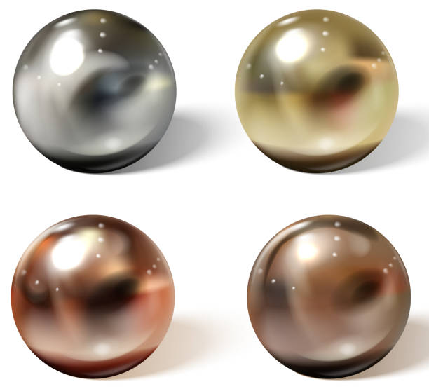 istock Realistic metal balls. Steel, chrome 3D spheres. 1204174345