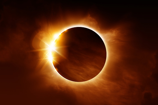 Primer plano de un eclipse solar total photo