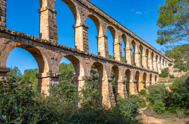 istock Ancient roman aqueduct Ponte del Diable or Devil's Bridge in Tarragona, Spain. 1204183888