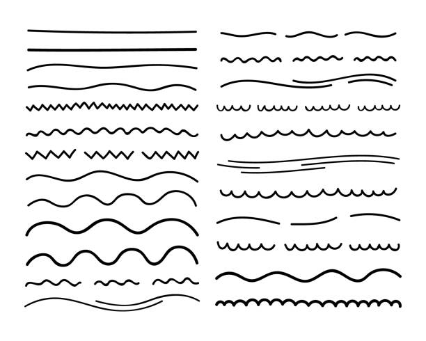 마커 브러쉬 낙서 스타일의 밑줄 스트로크의 손으로 그린 컬렉션입니다. 다양한 모양. 벡터 그래픽 디자인 - 2042 stock illustrations