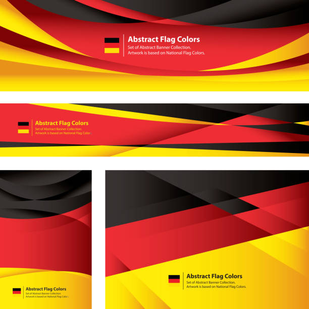 추상 독일어 플래그, 플래그 배너 컬렉션 (벡터 아트) - german culture germany german flag flag stock illustrations