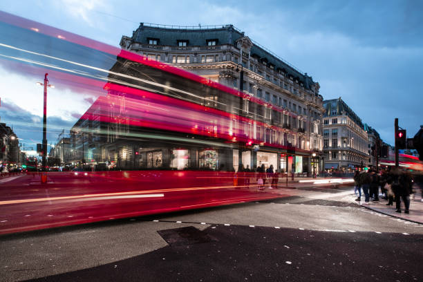 istock Oxfort Circus at dusk, London busiest traffic intersection 1204189625