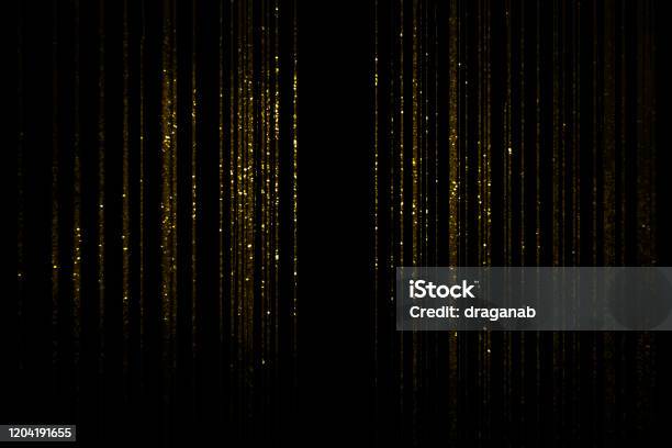 Golden Curtain Stock Photo - Download Image Now - Gold - Metal, Gold Colored, Backgrounds