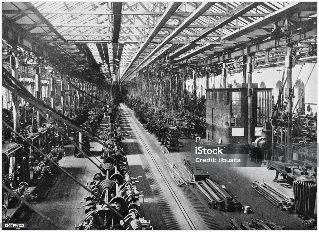 Antique photograph of the British Empire: Locomotive department, Midland Railway, Derby Factory stock illustration