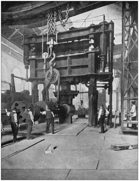 istock Antique photograph of the British Empire: Steam hammer press 1204196661