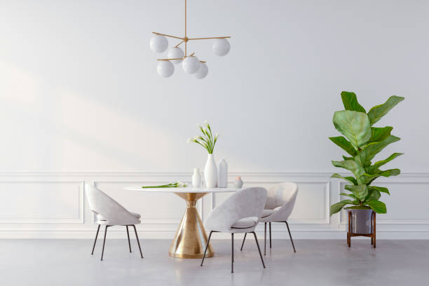 istock 3d render of beautiful interior with table and chairs 1204200344