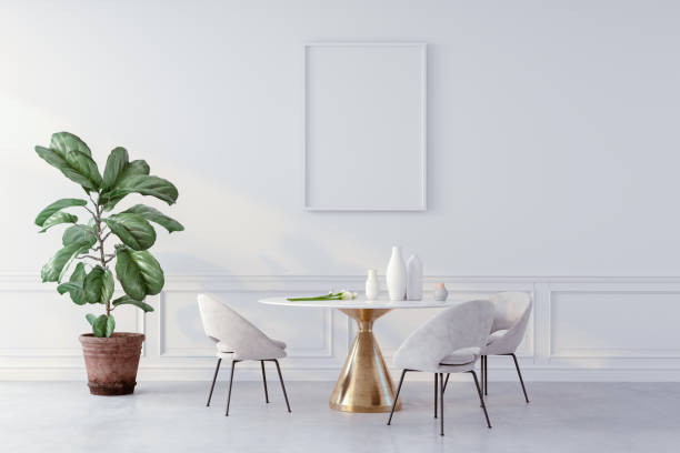 istock 3d render of beautiful interior with table and chairs 1204200359
