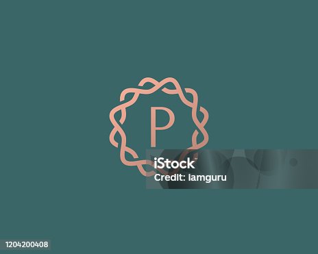 Initial letter PM, overlapping elegant monogram logo, luxury golden color  Stock Vector