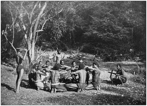 A corroboree ceremony of Australian Aboriginal people, 1897