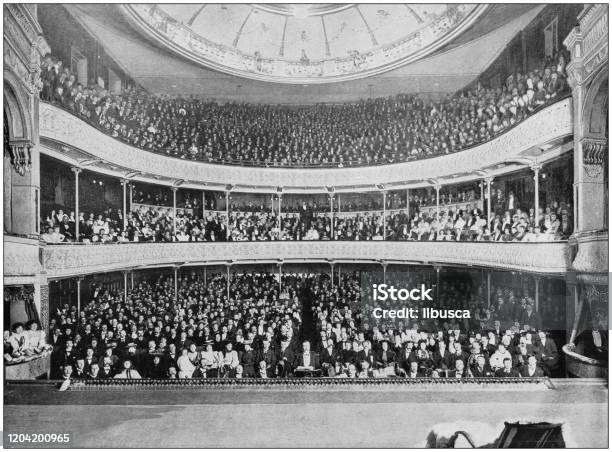 Antique Photograph Of The British Empire Saturday Night In The Princesss Theatre Melbourne Stock Illustration - Download Image Now