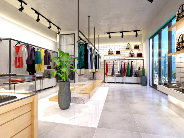 istock 3D render of fashion shop 1204205441