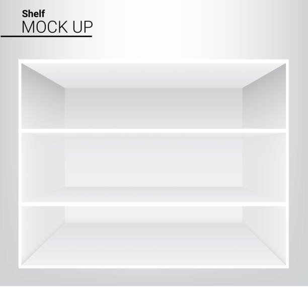 istock Mock up Realistic Empty Shelves for interior to Show Product with light and shadow background illustration 1204205750