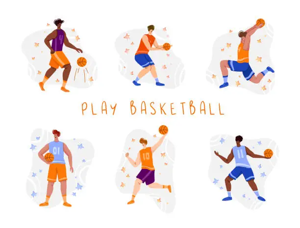 Vector illustration of basketball player sport concept