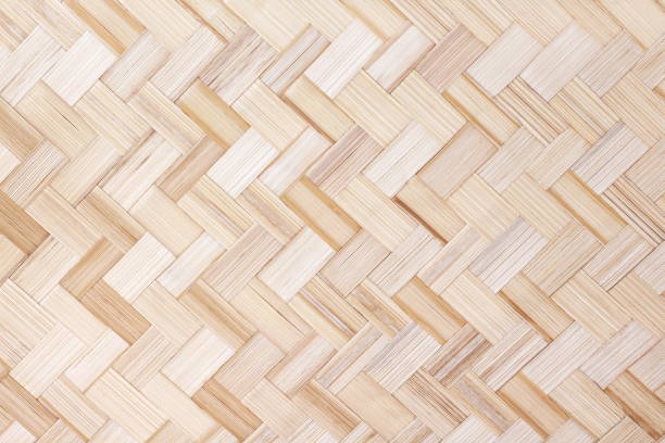 istock Bamboo weave texture seamless pattern , wooden crafts light brown background 1204208741