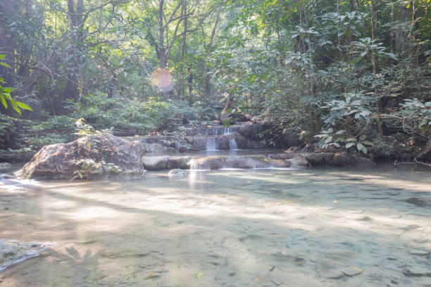 cascata di erawan - erawan falls foto e immagini stock