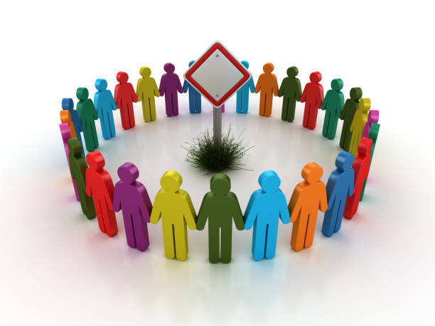 istock BLANK Road Sign with Pictogram Teamwork People - 3D Rendering 1204214533