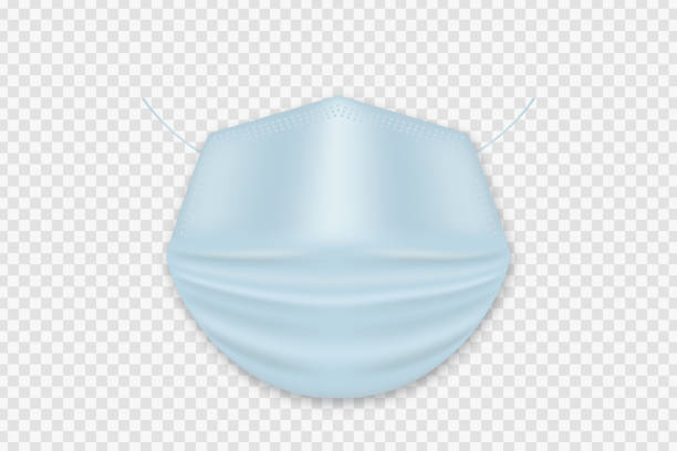 ilustrações de stock, clip art, desenhos animados e ícones de vector realistic isolated medical mask for decoration and covering on the transparent background. concept of virus protection and stop spreading disease. - flu virus russian influenza swine flu virus